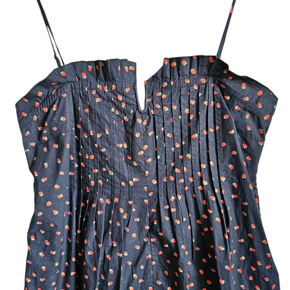 Pintuck Cami Dress in Fresh Strawberries Madewell Size 12 - Picture 3 of 7